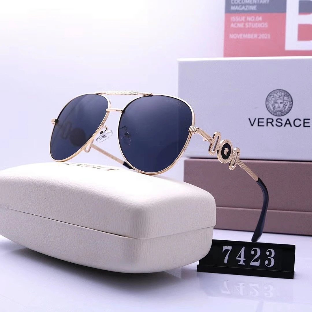 Versace Gray Tinted Lens Designer Sunglasses, Polished Frame Style 04