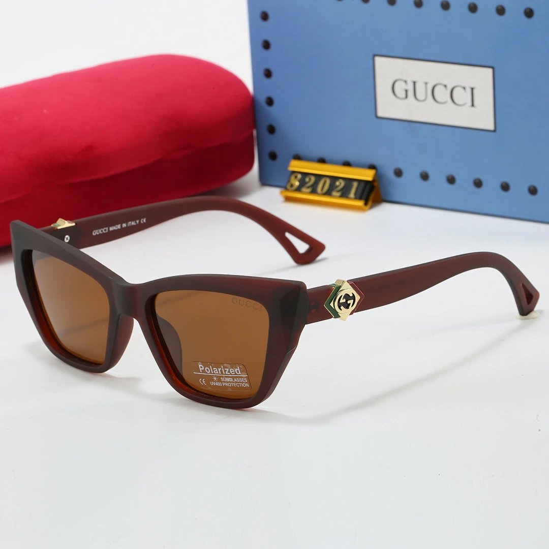 Gucci Tinted Lens Square Sunglasses, Polished Frame Style 15