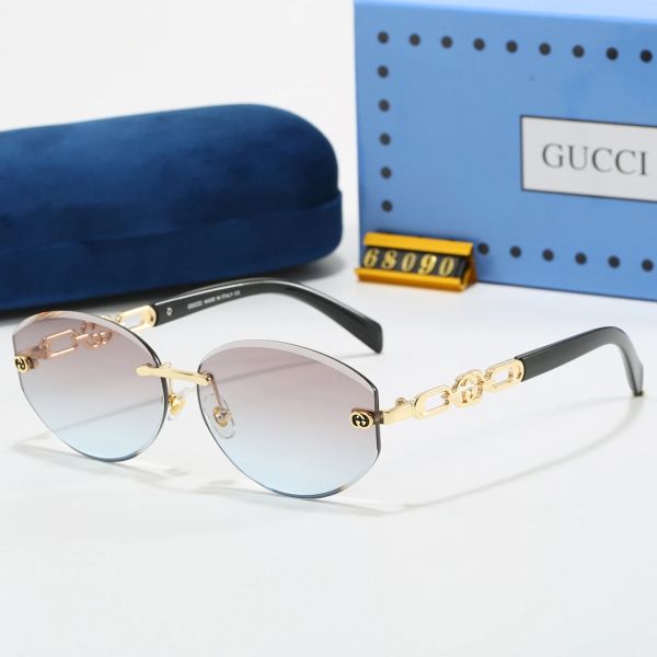 Gucci Blue Tinted Lens Square Sunglasses, Polished Frame Style 31