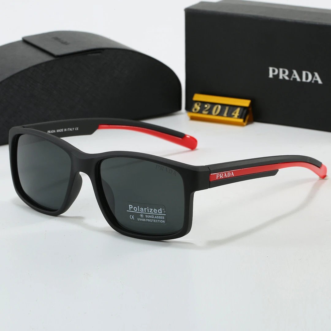 Prada Black Tinted Lens Square Sunglasses, Polished Frame Style 29