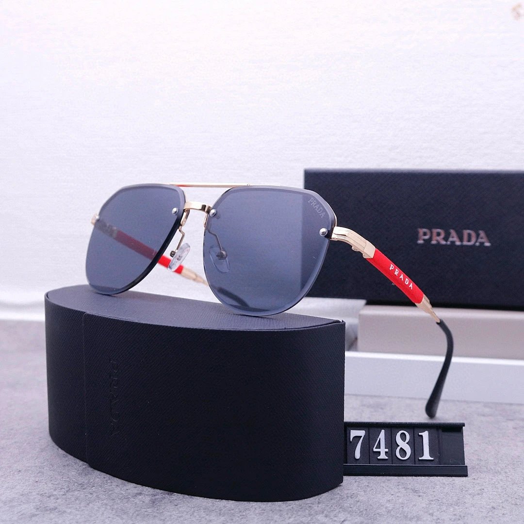 Prada Black Tinted Lens Square Sunglasses, Polished Frame Style 21