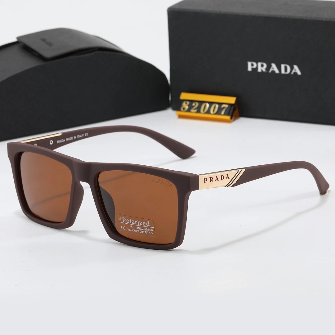 Prada Black Tinted Lens Square Sunglasses, Polished Frame Style 26