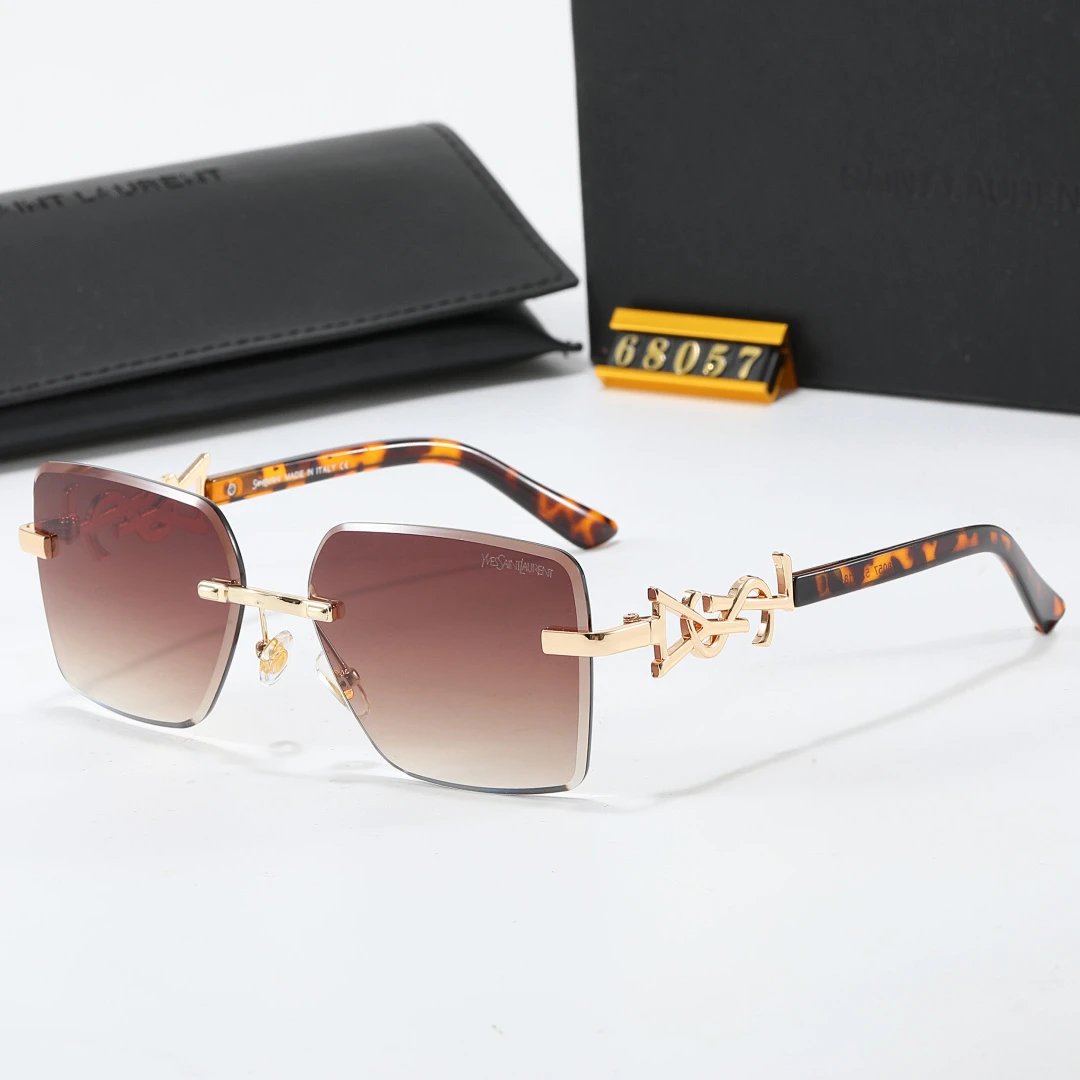Saint Laurent Black Tinted Lens Square Sunglasses, Polished Frame Style 05
