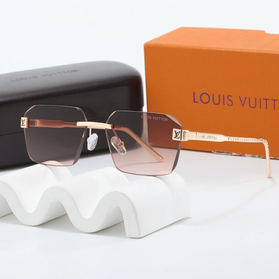 Louis Vuitton Brown Tinted Lens Square Sunglasses, Polished Frame Style 31