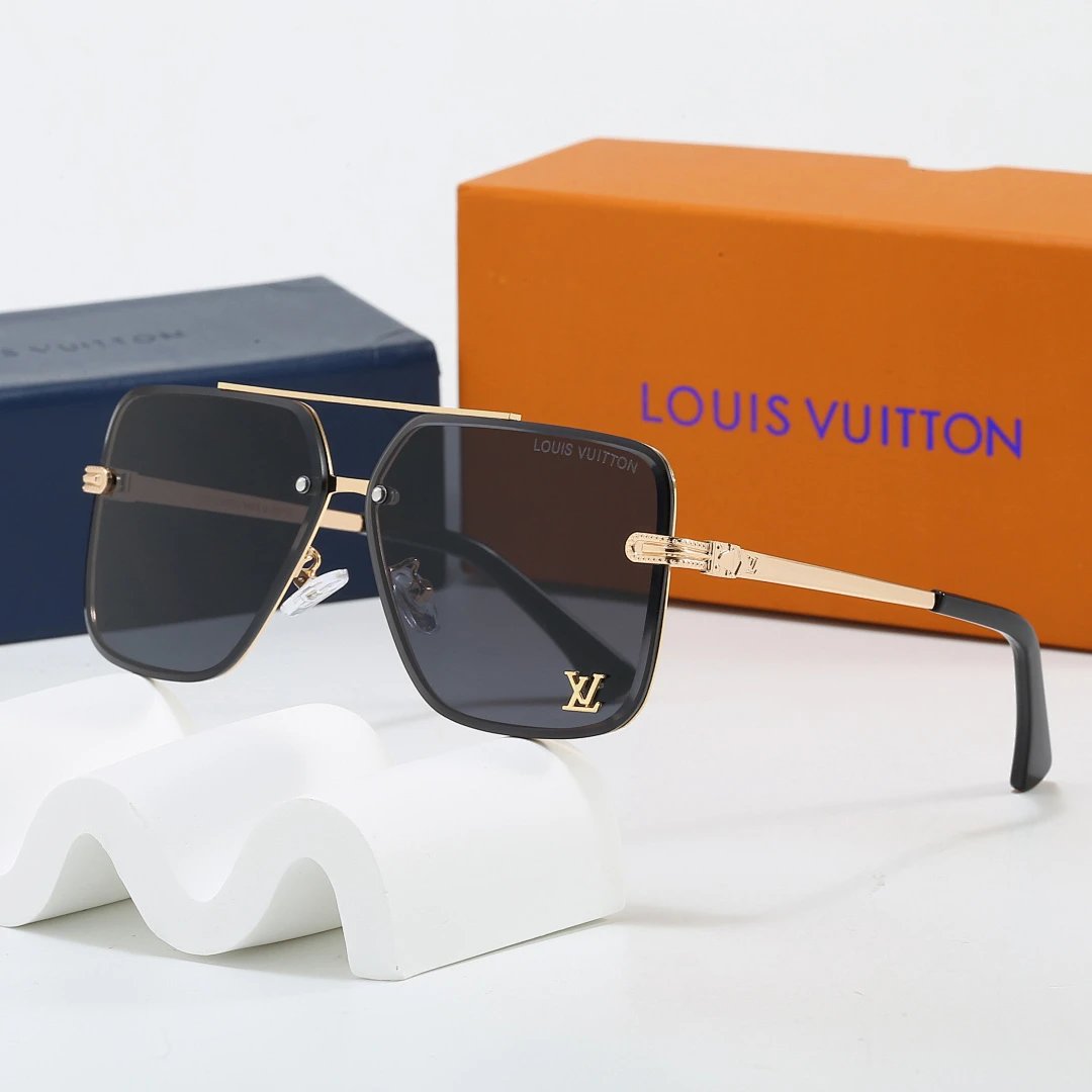 Louis Vuitton Brown Tinted Lens Square Sunglasses, Polished Frame Style 12