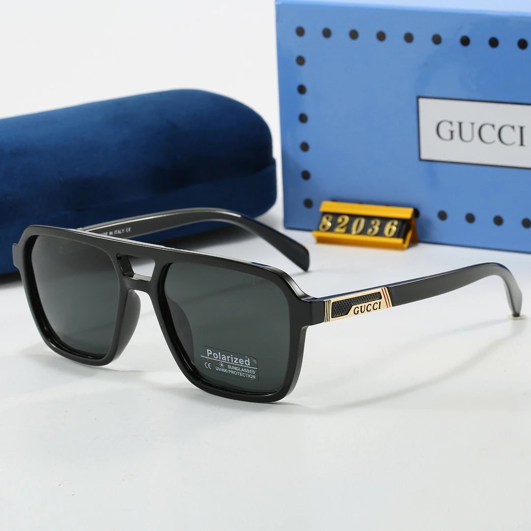Gucci Blue Tinted Lens Square Sunglasses, Polished Frame Style 08