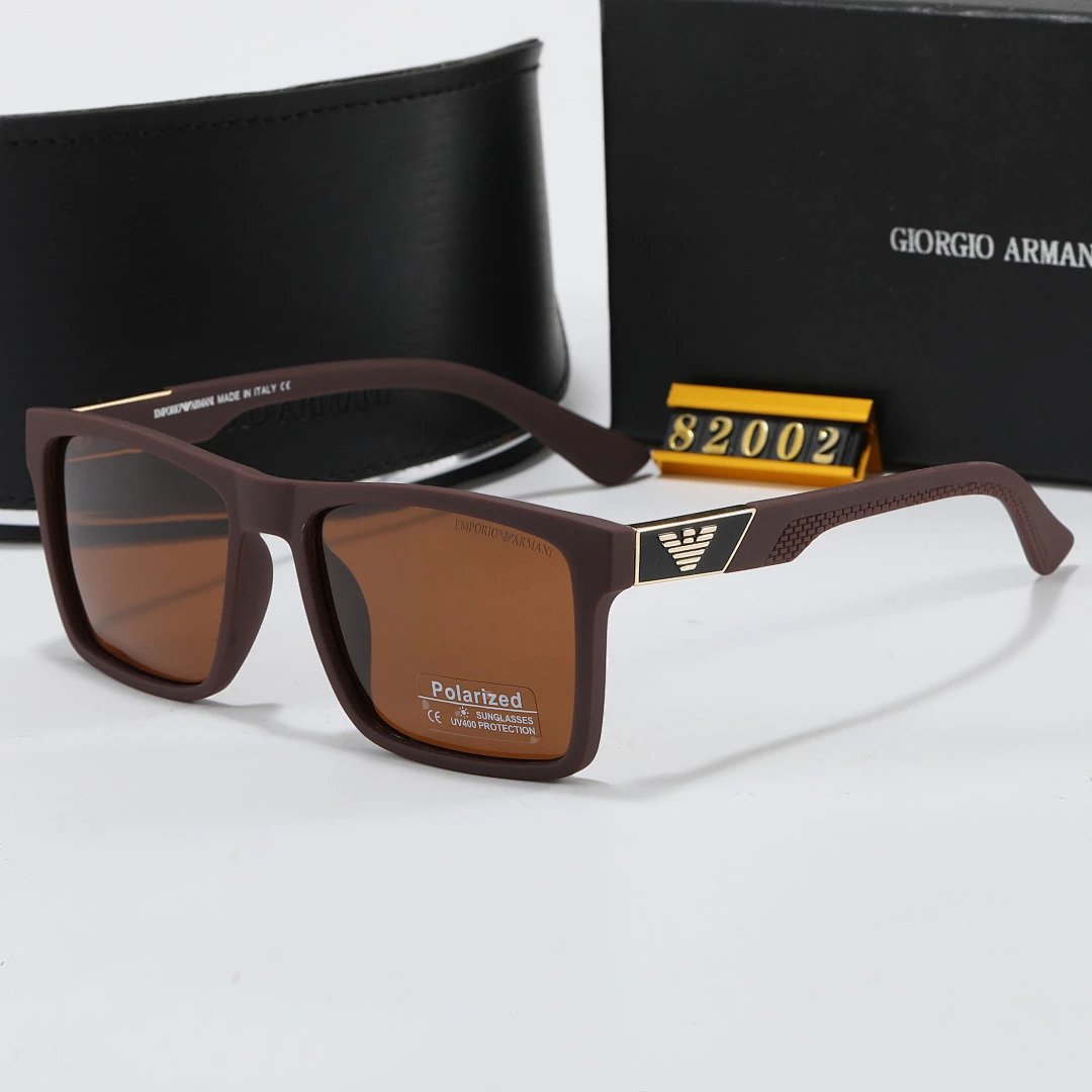 Armani Black Tinted Lens Square Sunglasses, Polished Frame Style 05