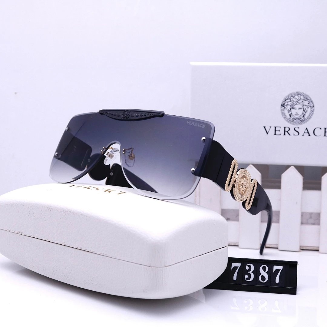 Versace Black Tinted Lens Square Sunglasses, Polished Frame Style 35