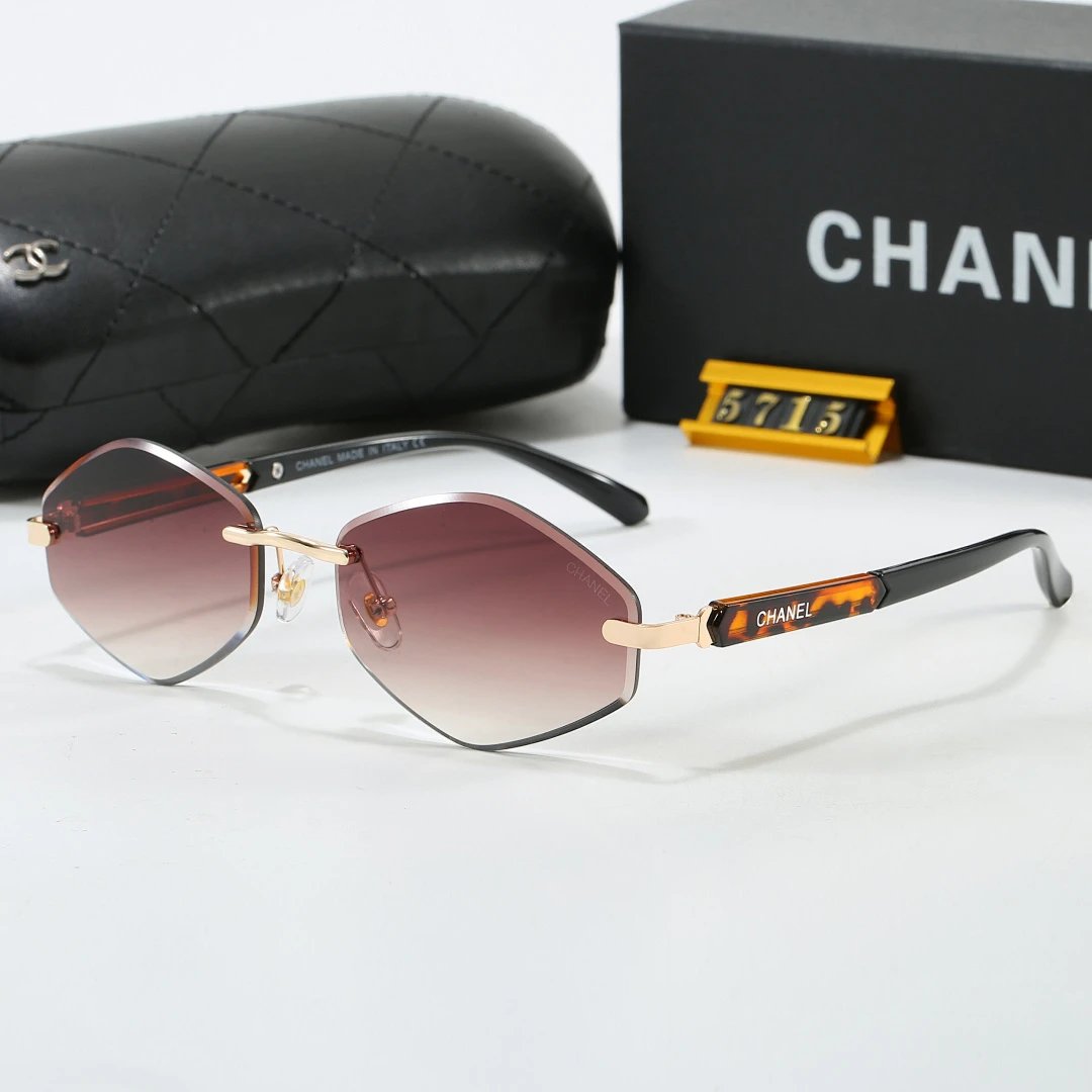Chanel Black Tinted Lens Square Sunglasses, Polished Frame Style 16