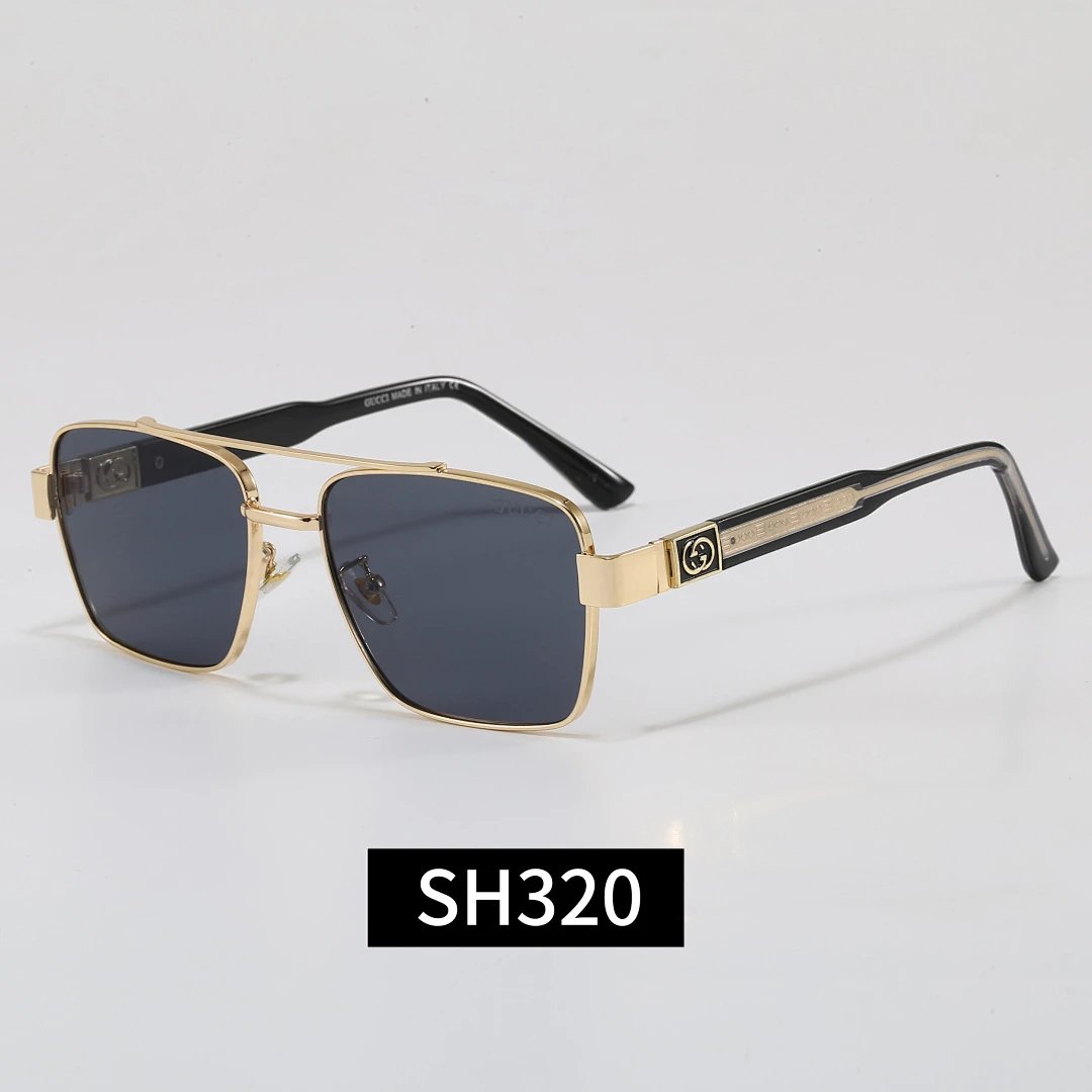 Gucci Black Tinted Lens Square Sunglasses, Polished Frame Style 34
