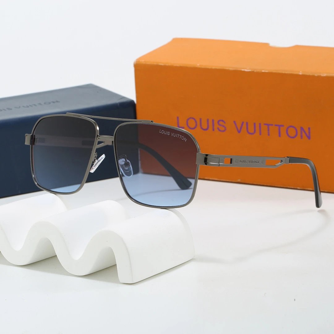 Louis Vuitton Brown Tinted Lens Square Sunglasses, Polished Frame Style 11
