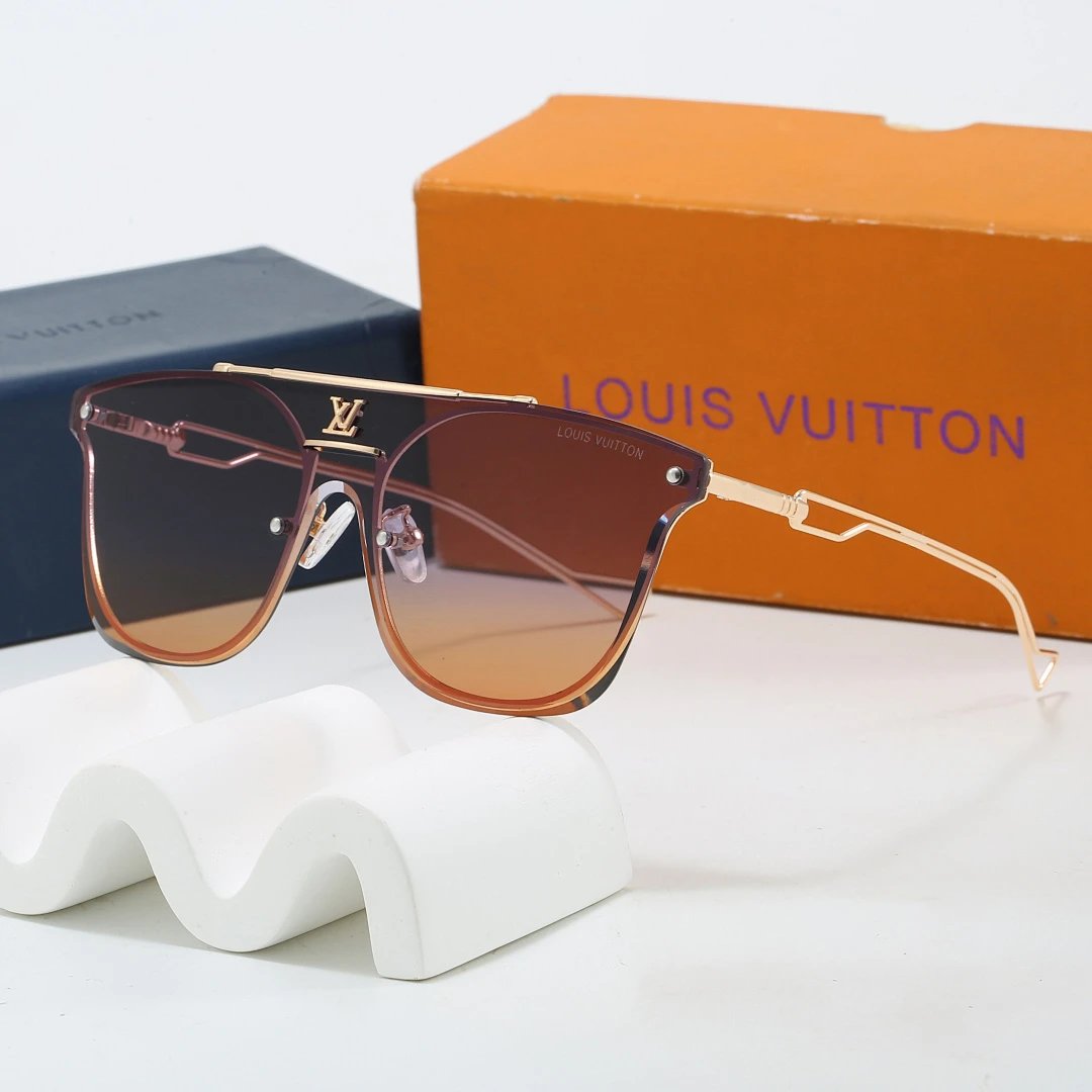 Louis Vuitton Brown Tinted Lens Square Sunglasses, Polished Frame Style 31