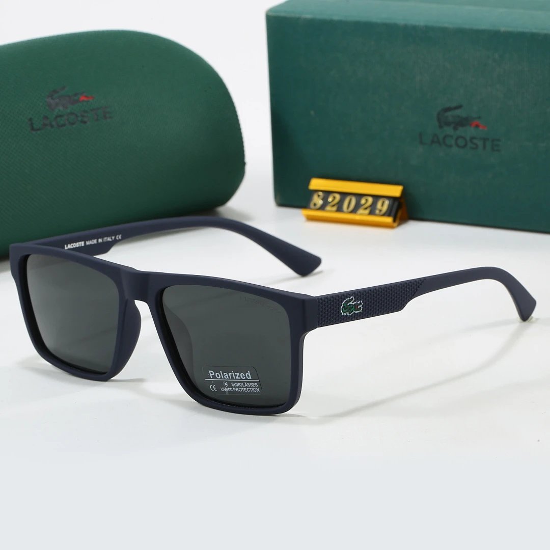 Lacoste Green Tinted Lens Square Sunglasses, Polished Frame Style 02
