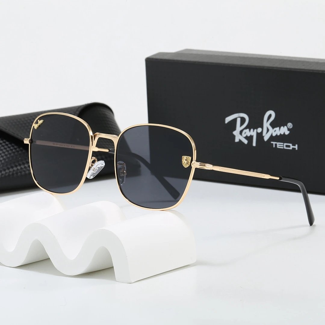Ray-Ban Black Tinted Lens Metal Frame Sunglasses, Classic Style 02