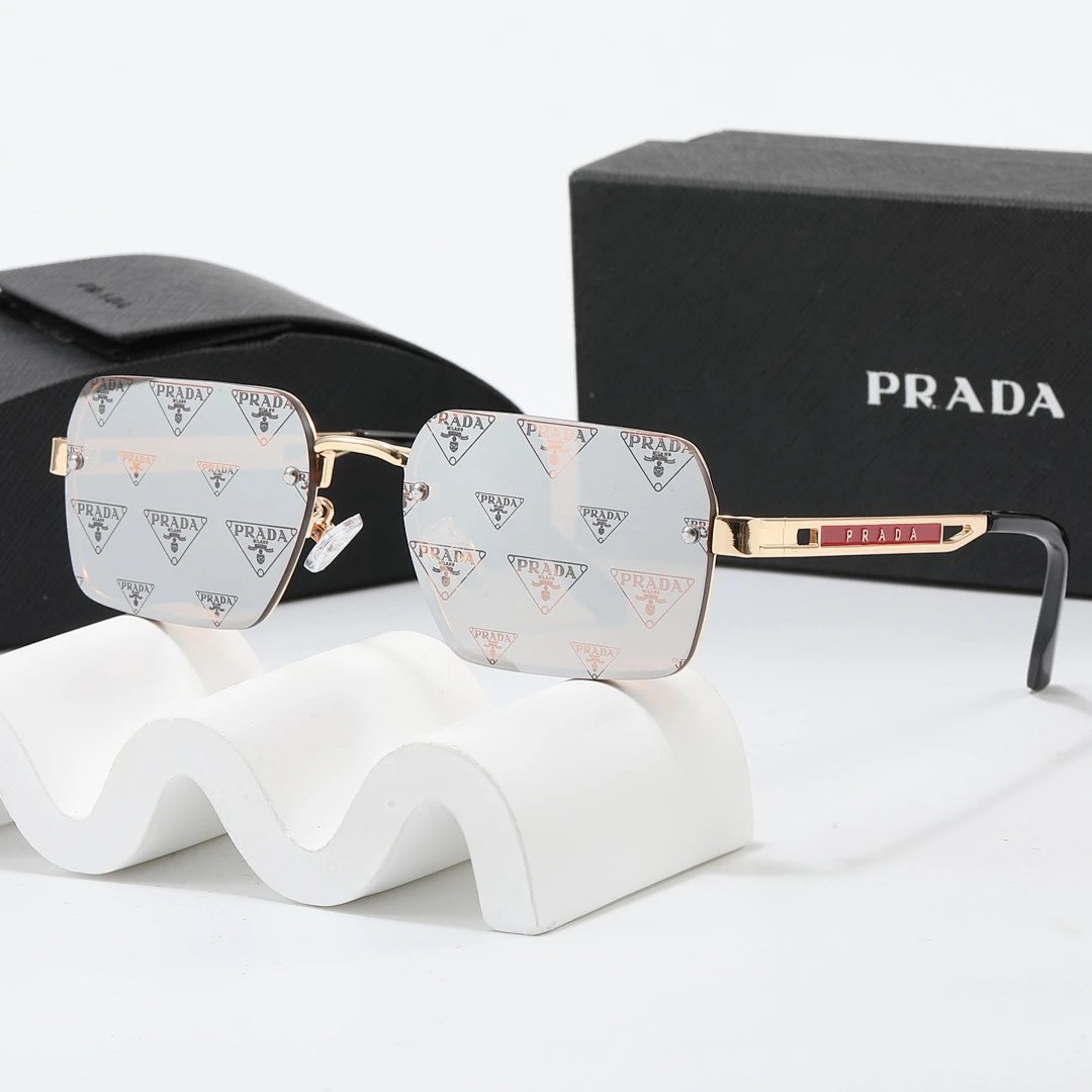 Prada Black Tinted Lens Square Sunglasses, Polished Frame Style 10