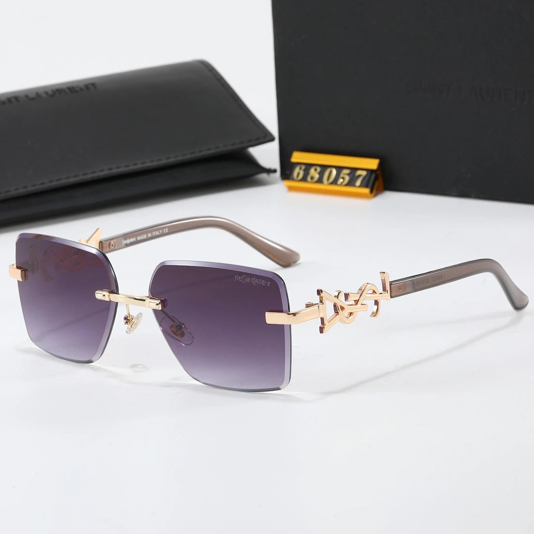 Saint Laurent Black Tinted Lens Square Sunglasses, Polished Frame Style 07