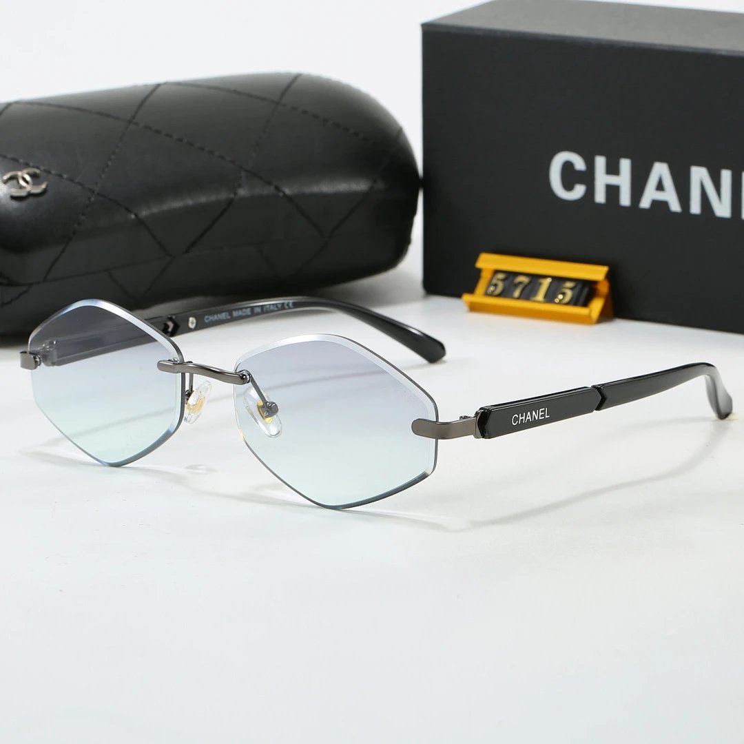Chanel Black Tinted Lens Square Sunglasses, Polished Frame Style 15