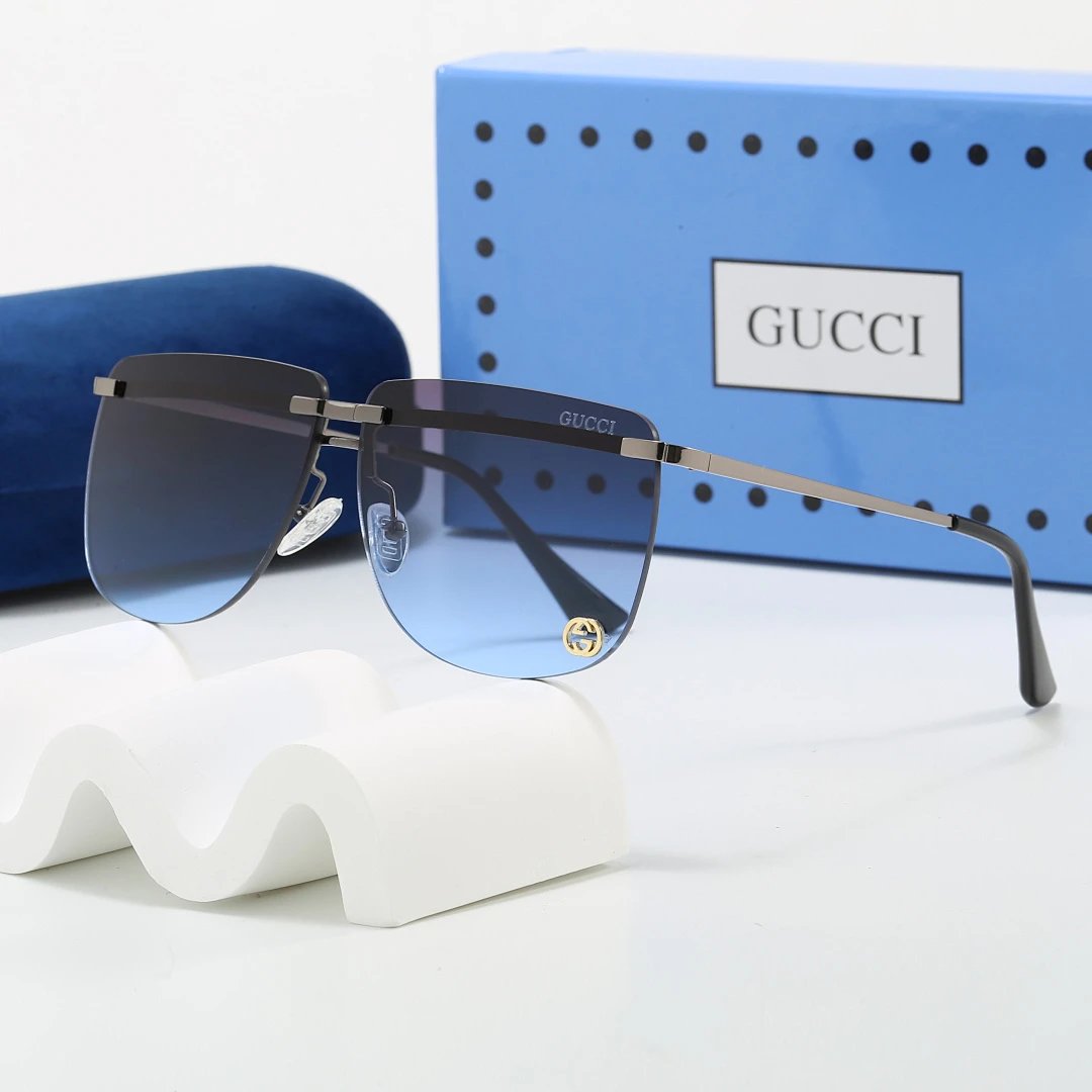 Gucci Gray Tinted Lens Designer Sunglasses, Polished Frame Style 02