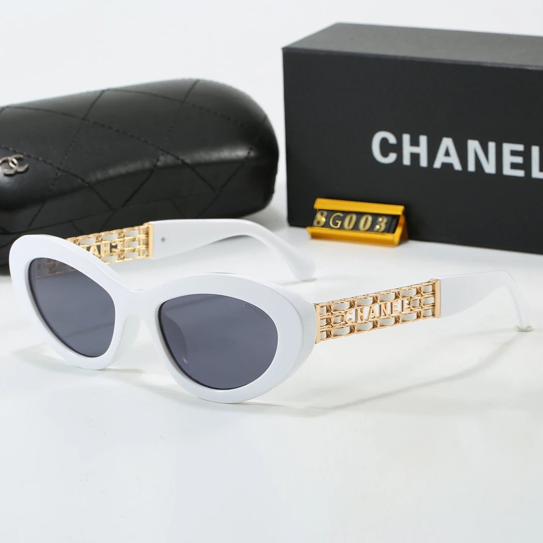 Chanel Black Tinted Lens Square Sunglasses, Polished Frame Style 06