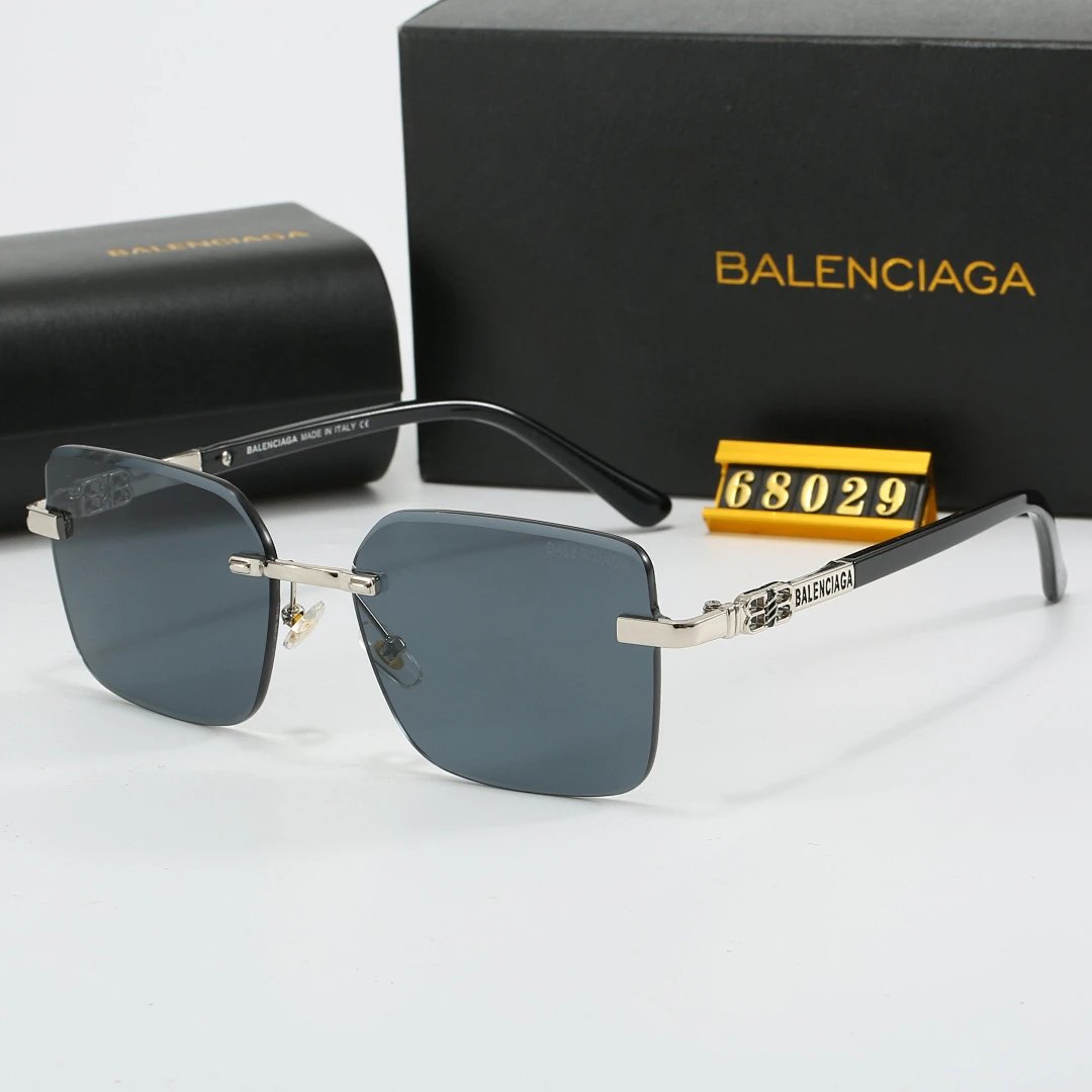 Balenciaga Black Tinted Lens Square Sunglasses, Polished Frame Style 08