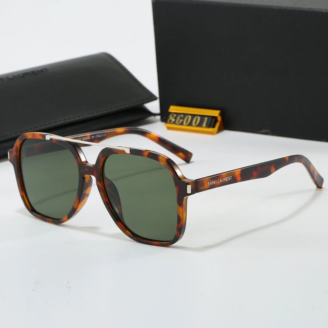 Saint Laurent Black Tinted Lens Square Sunglasses, Polished Frame Style 20