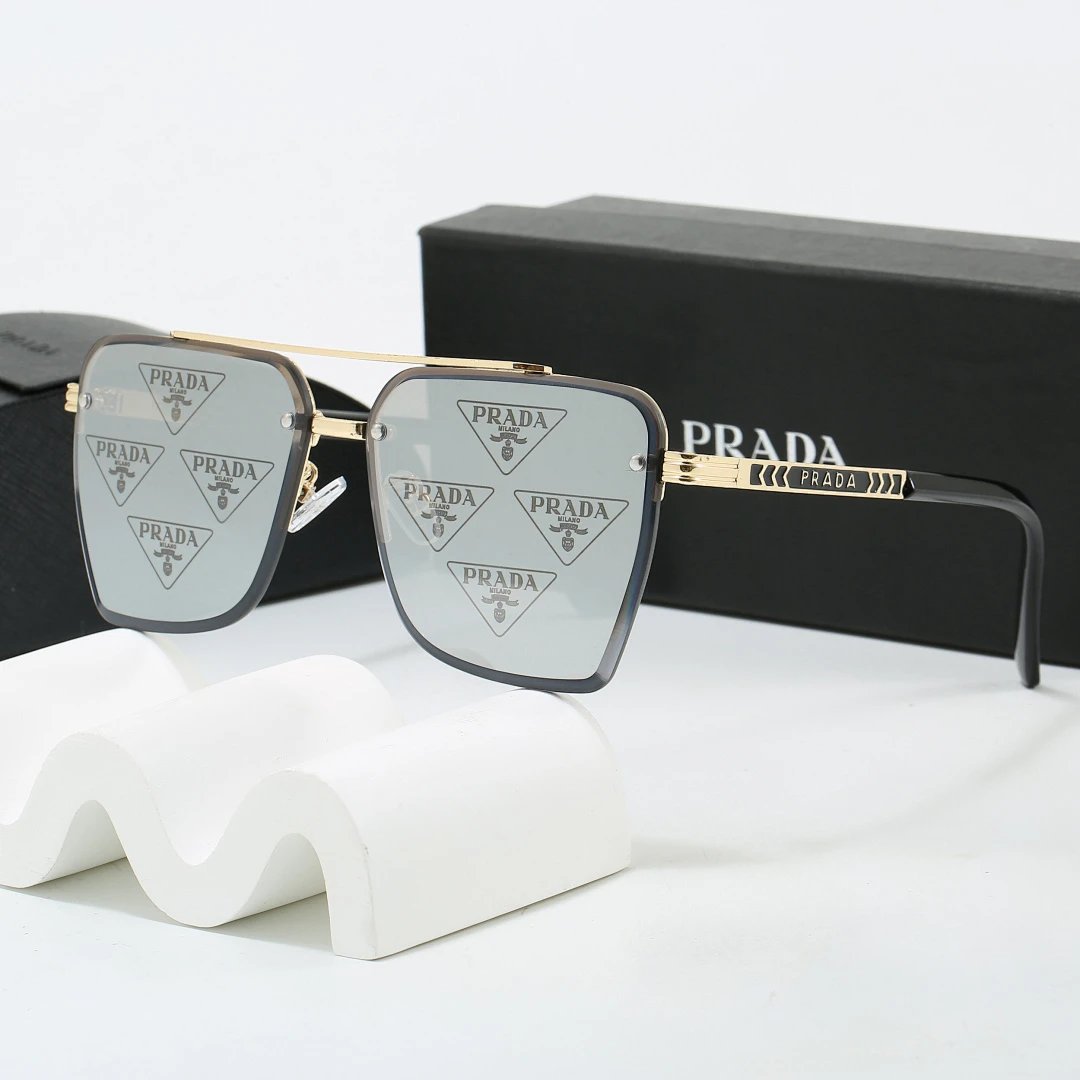 Prada Black Tinted Lens Square Sunglasses, Polished Frame Style 05