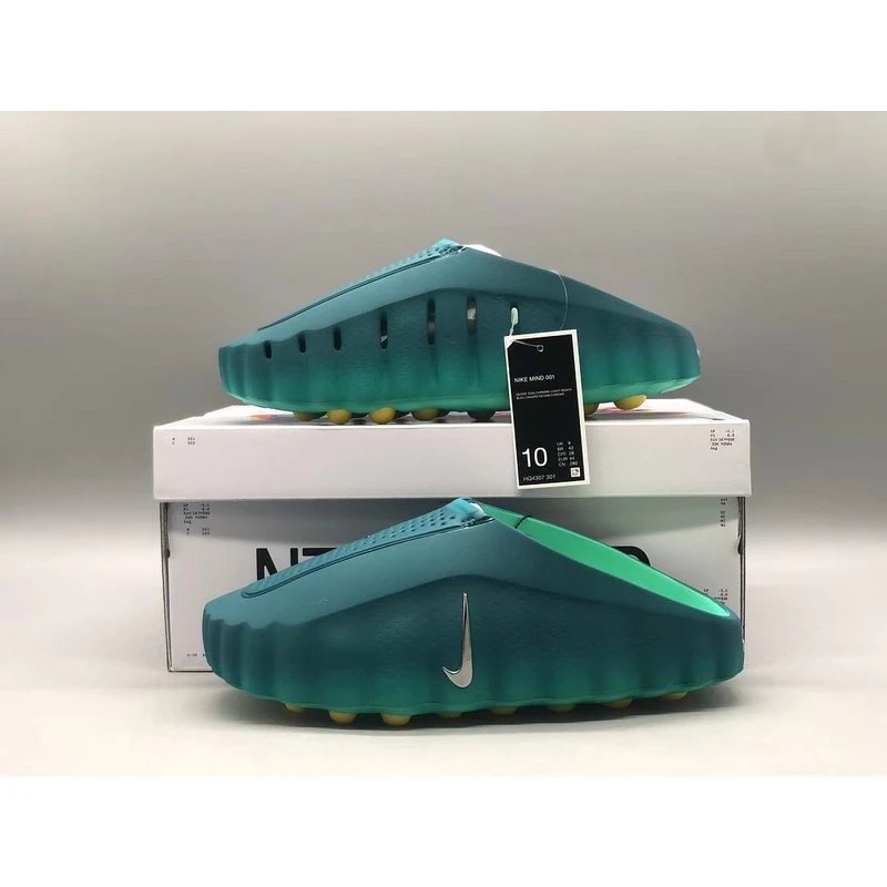 Nike Mind 001 Flyknit QS Slides - Black Orange Gradient Style 13