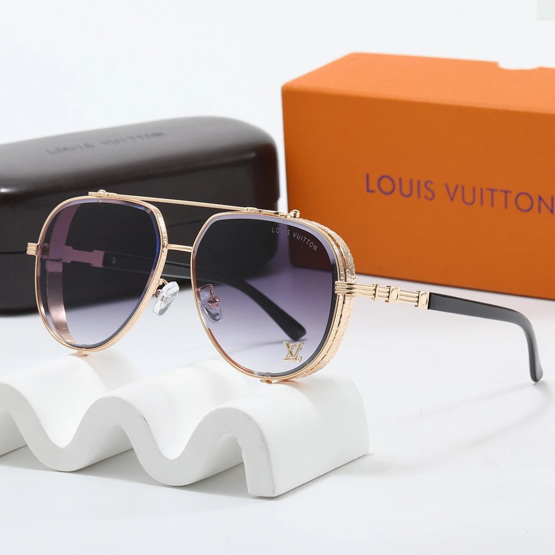 Louis Vuitton Brown Tinted Lens Square Sunglasses, Polished Frame Style 21
