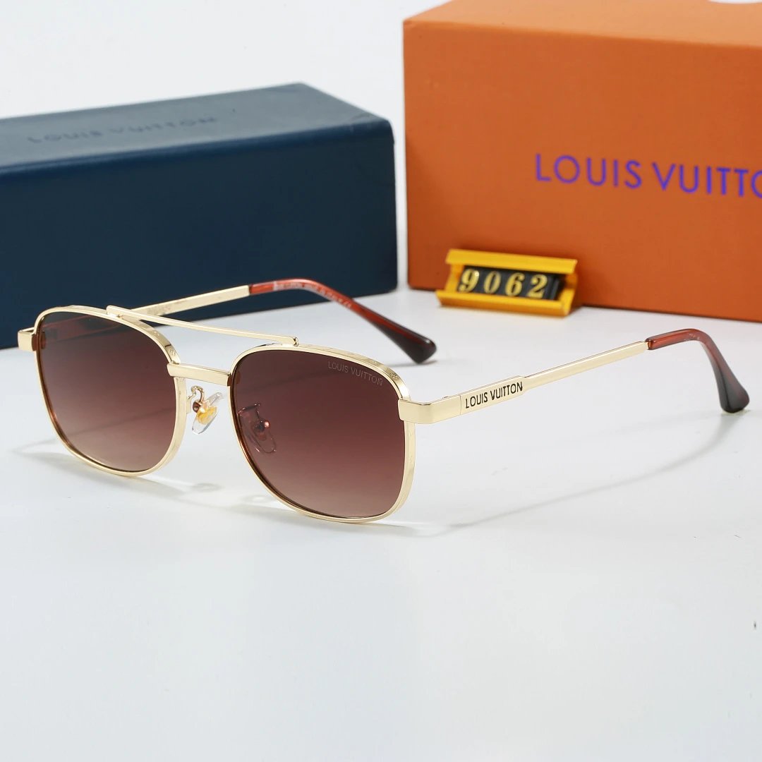 Louis Vuitton Brown Tinted Lens Square Sunglasses, Polished Frame Style 10