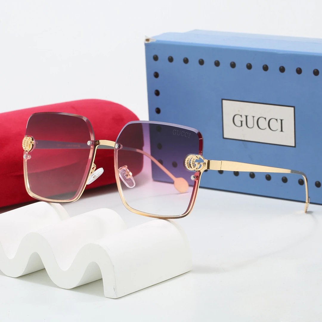 Gucci Tinted Lens Square Sunglasses, Polished Frame Style 11