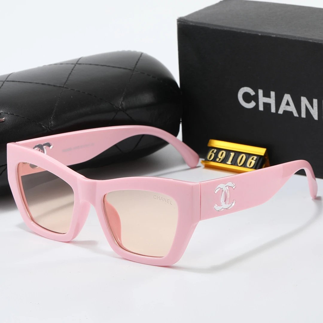 Chanel Black Tinted Lens Square Sunglasses, Polished Frame Style 26