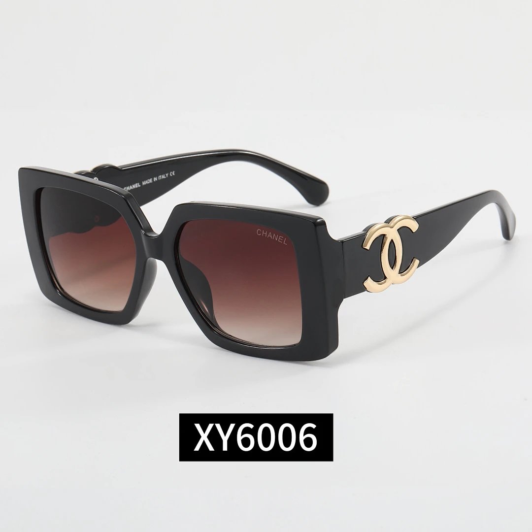 Chanel Black Tinted Lens Square Sunglasses, Polished Frame Style 08