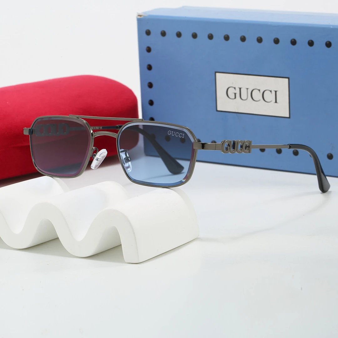 Gucci Tinted Lens Square Sunglasses, Polished Frame Style 24