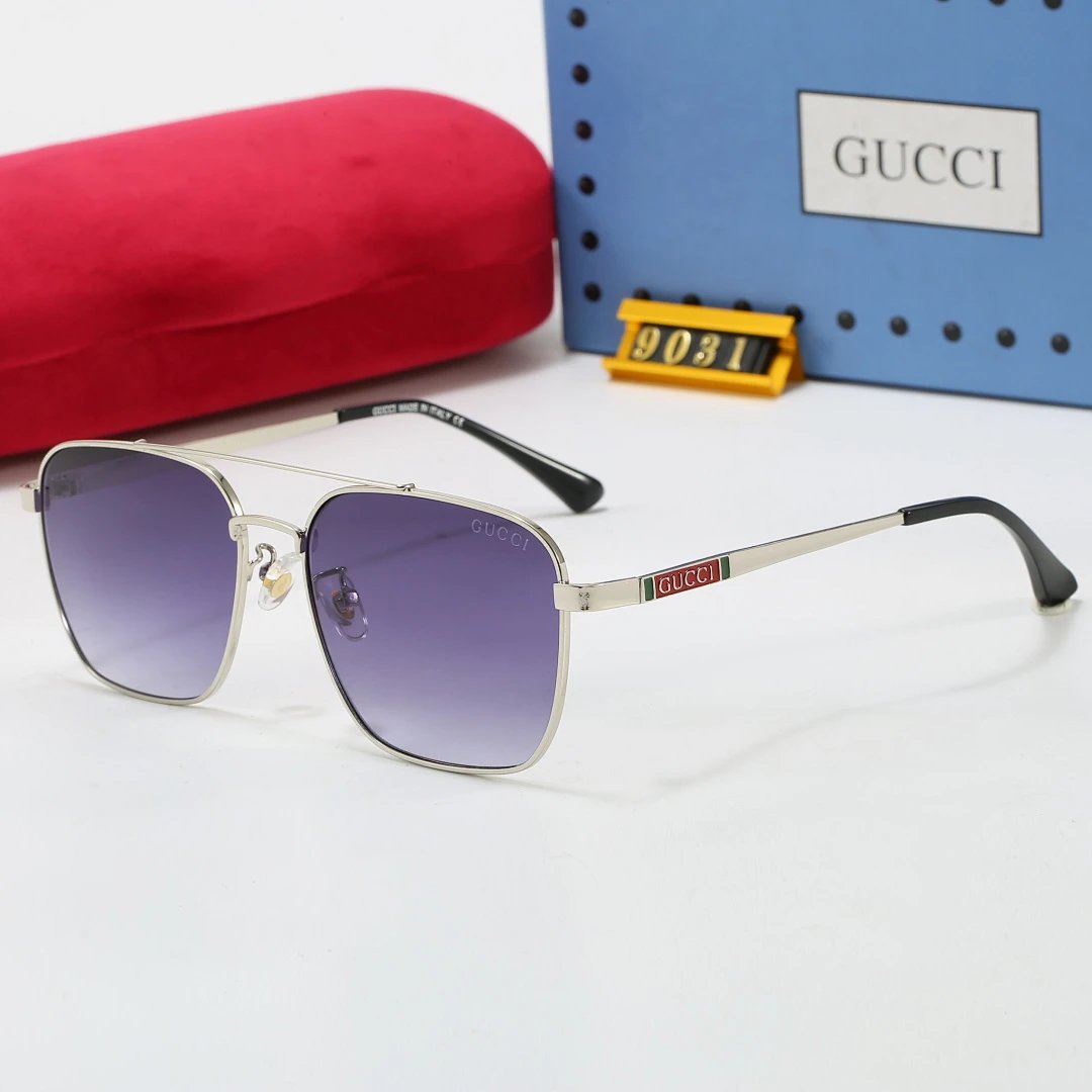 Gucci Tinted Lens Square Sunglasses, Polished Frame Style 11