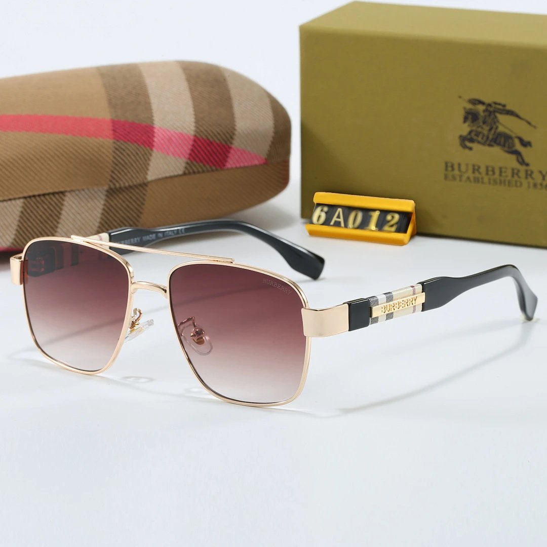 Burberry Brown Tinted Lens Square Sunglasses, Polished Frame Style 13