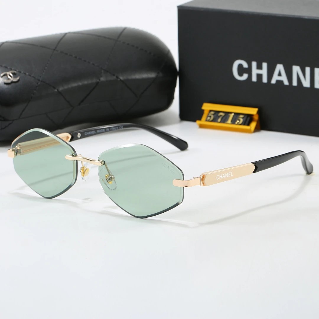 Chanel Black Tinted Lens Square Sunglasses, Polished Frame Style 17