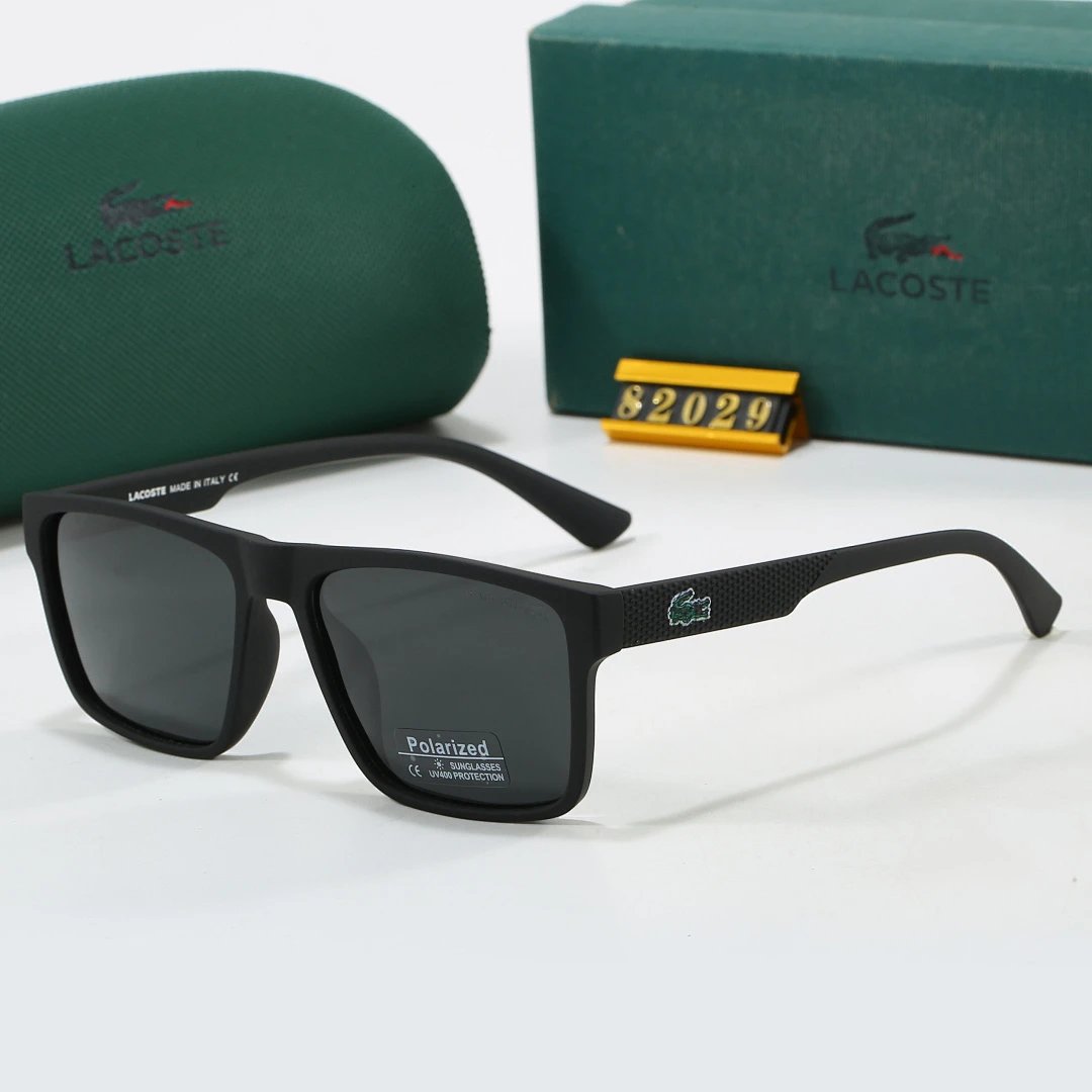 Lacoste Green Tinted Lens Square Sunglasses, Polished Frame Style 04