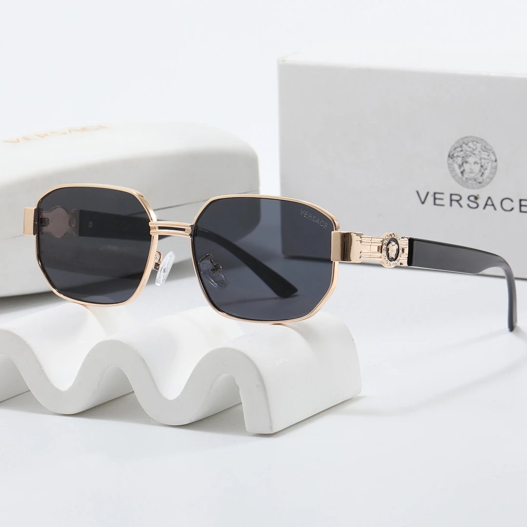Versace Black Tinted Lens Square Sunglasses, Polished Frame Style 36