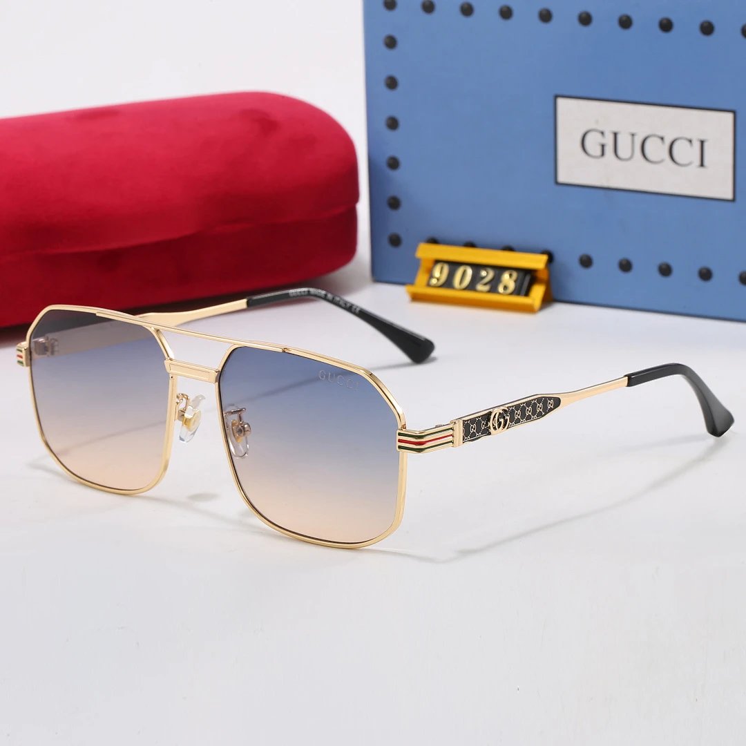 Gucci Tinted Lens Square Sunglasses, Polished Frame Style 29