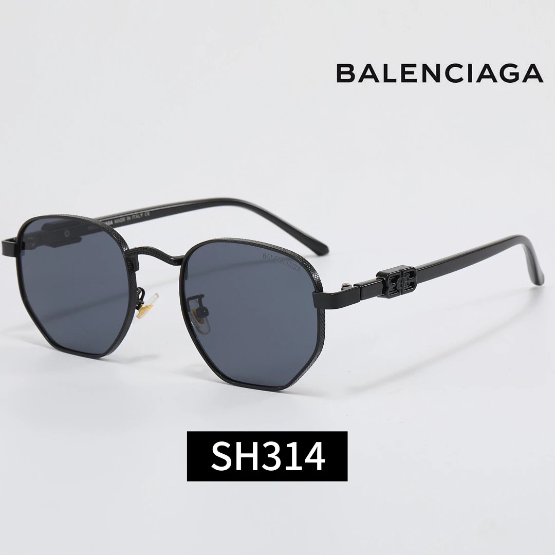 Balenciaga Black Tinted Lens Square Sunglasses, Polished Frame Style 24