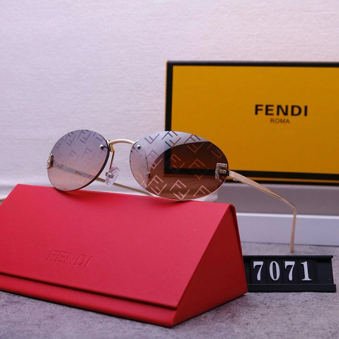 Fendi Brown Tinted Lens Square Sunglasses, Polished Frame Style 12