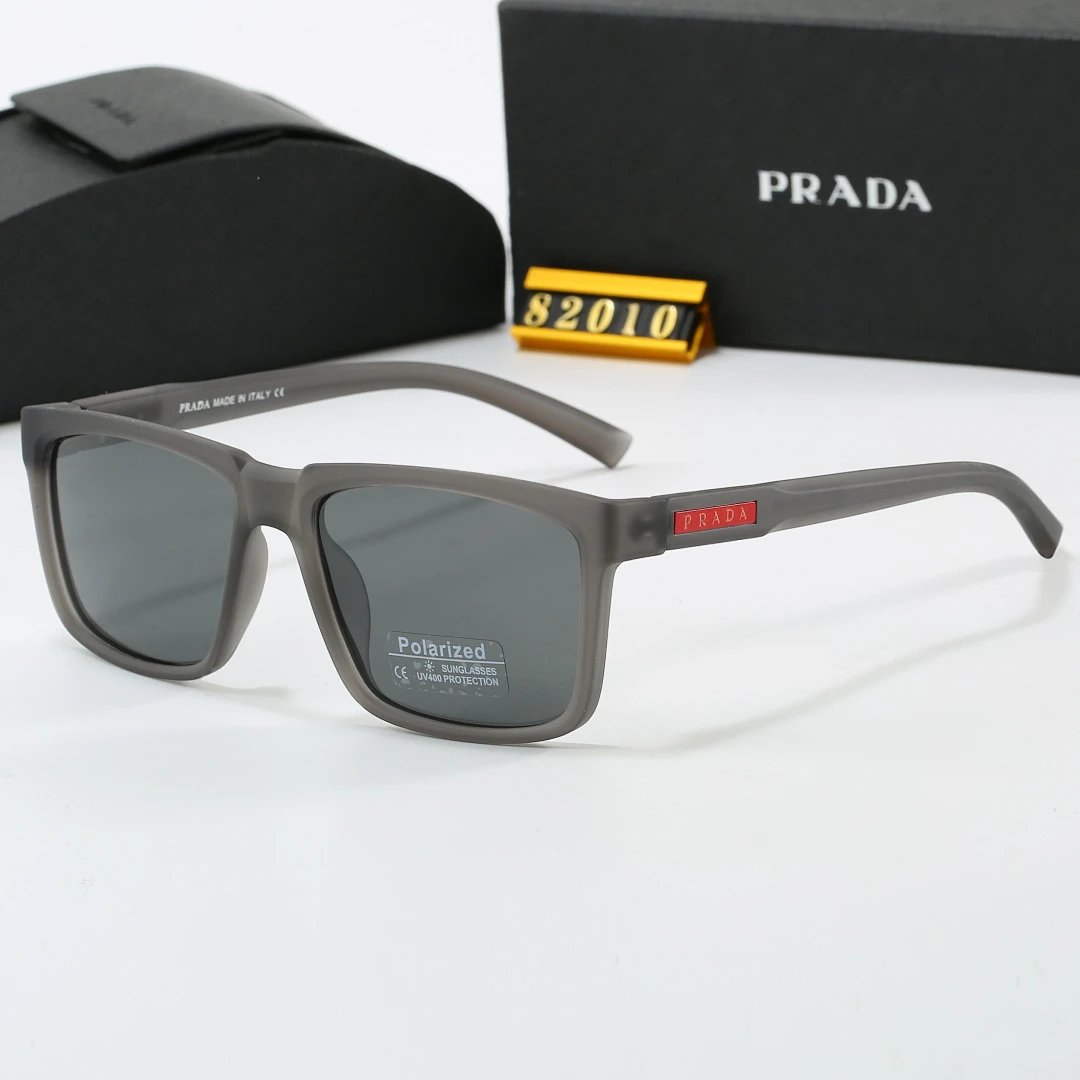 Prada Black Tinted Lens Square Sunglasses, Polished Frame Style 09