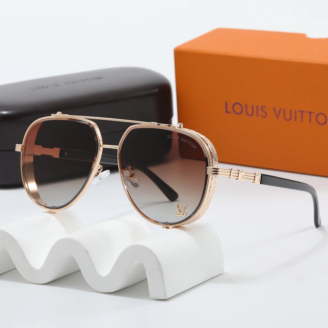 Louis Vuitton Brown Tinted Lens Square Sunglasses, Polished Frame Style 16