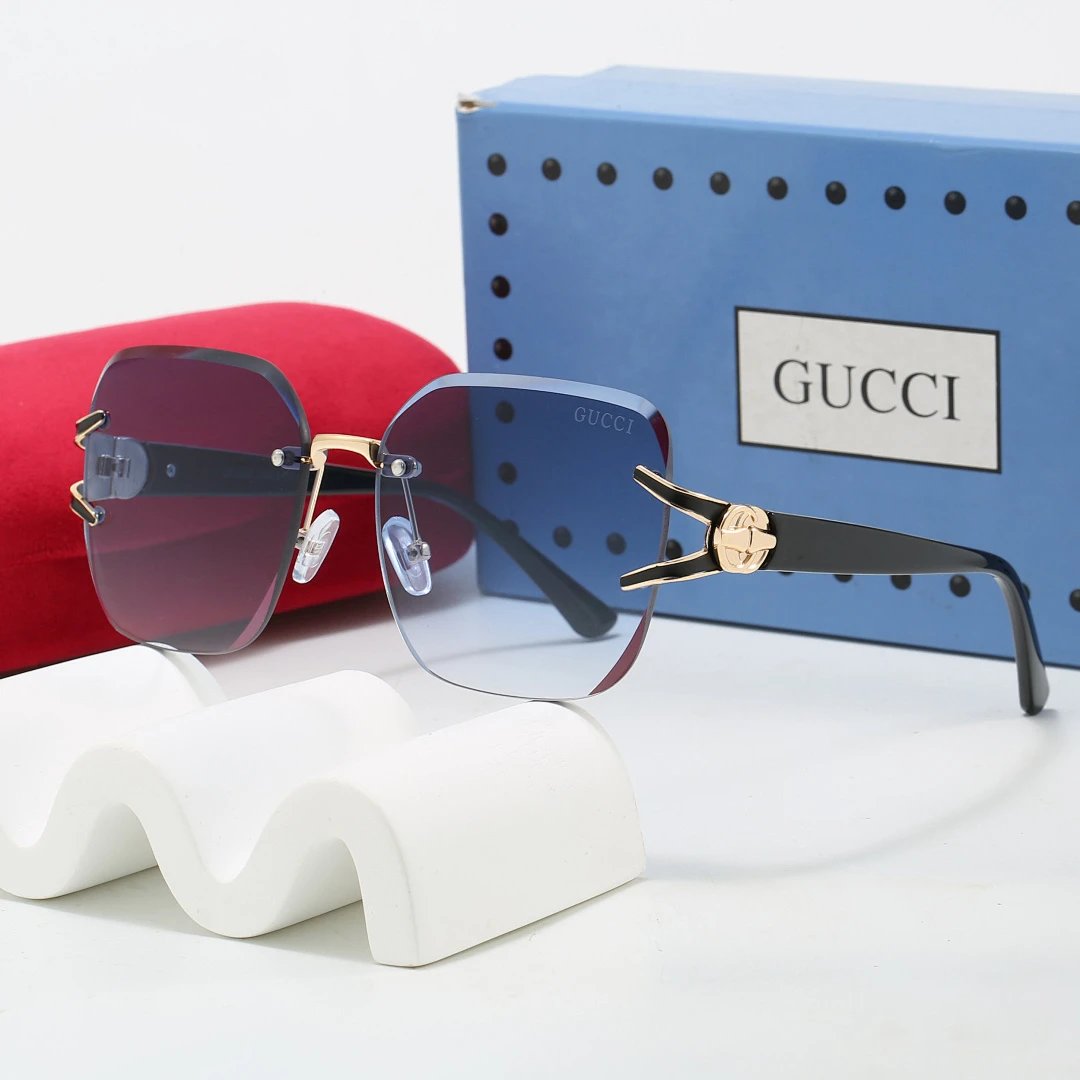 Gucci Tinted Lens Square Sunglasses, Polished Frame Style 18