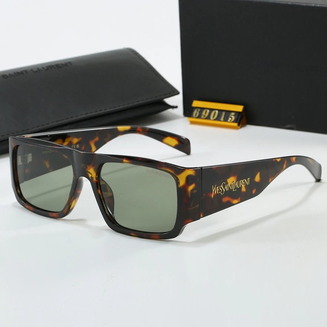 Saint Laurent Black Tinted Lens Square Sunglasses, Polished Frame Style 25
