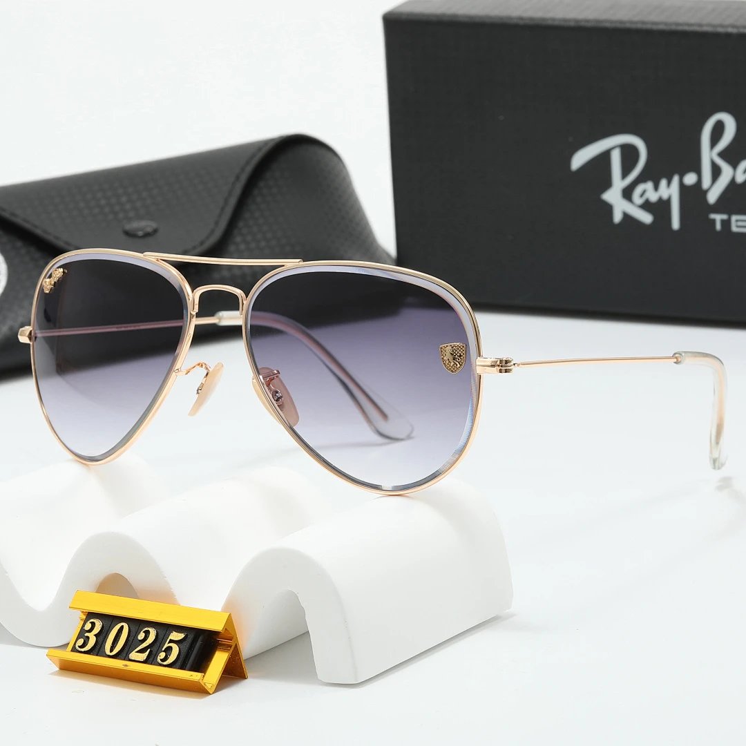Ray-Ban Black Tinted Lens Metal Frame Sunglasses, Classic Style 01