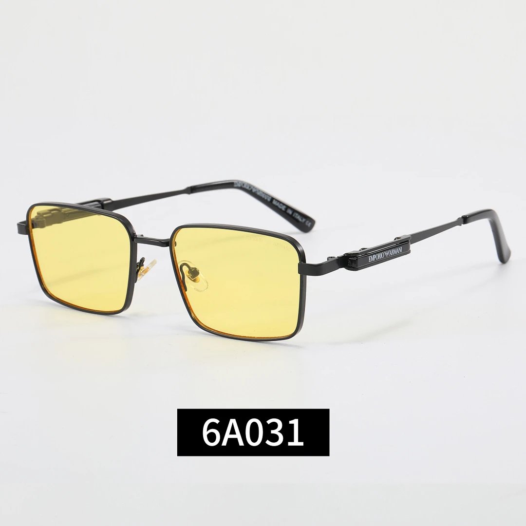 Armani Gray Tinted Lens Square Sunglasses, Polished Frame Style 01