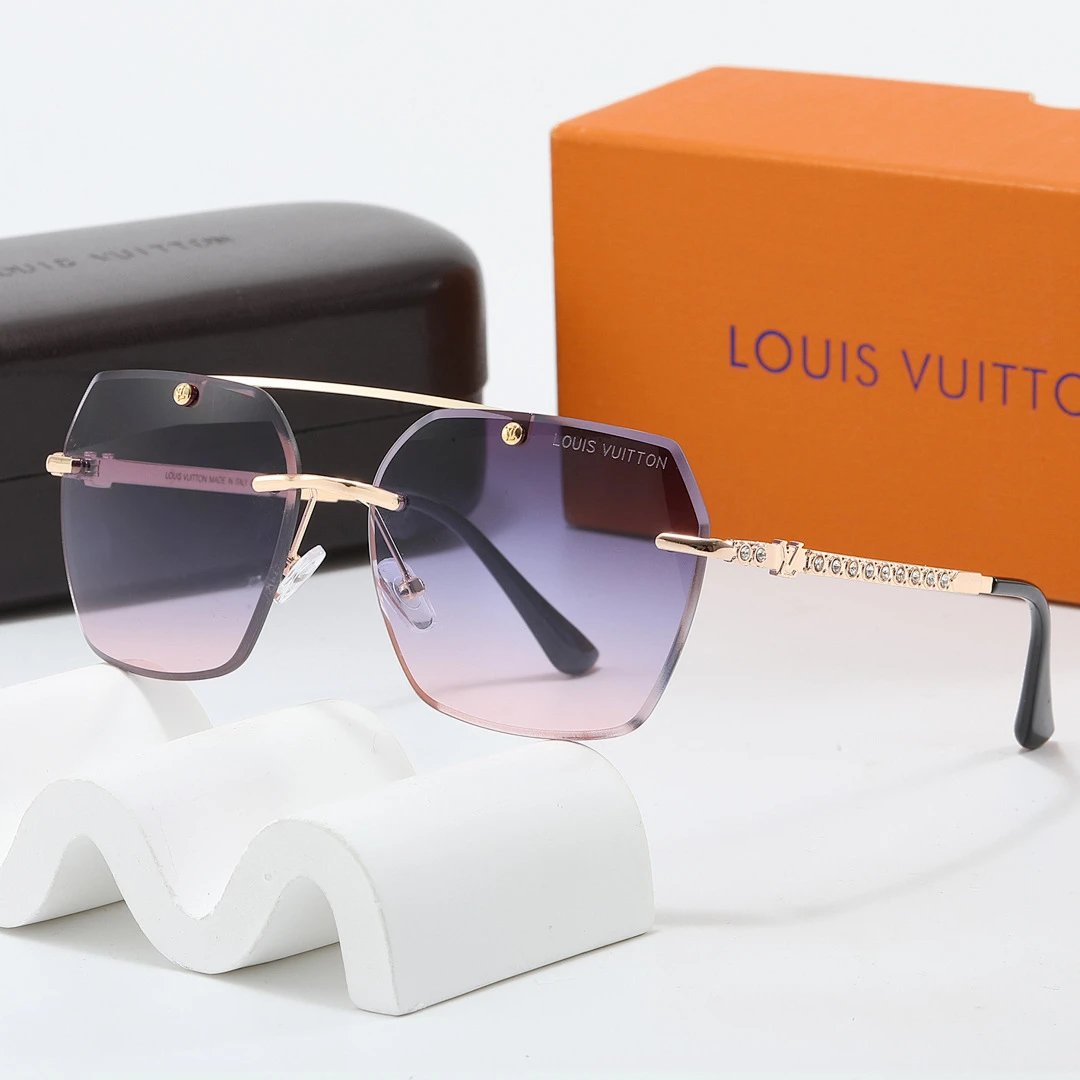 Louis Vuitton Brown Tinted Lens Square Sunglasses, Polished Frame Style 32