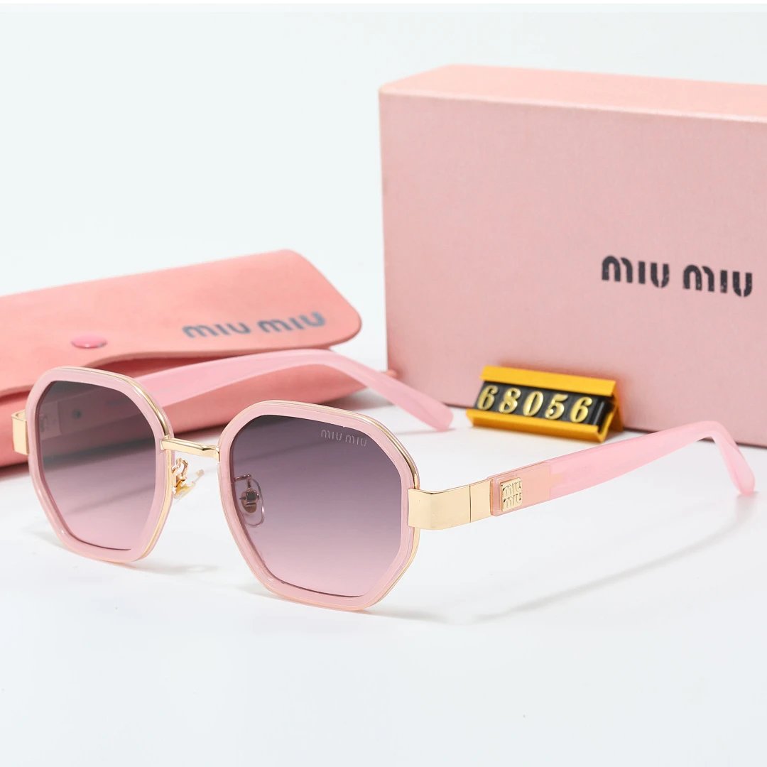 Miu Miu Brown Tinted Lens Square Sunglasses, Polished Frame Style 24
