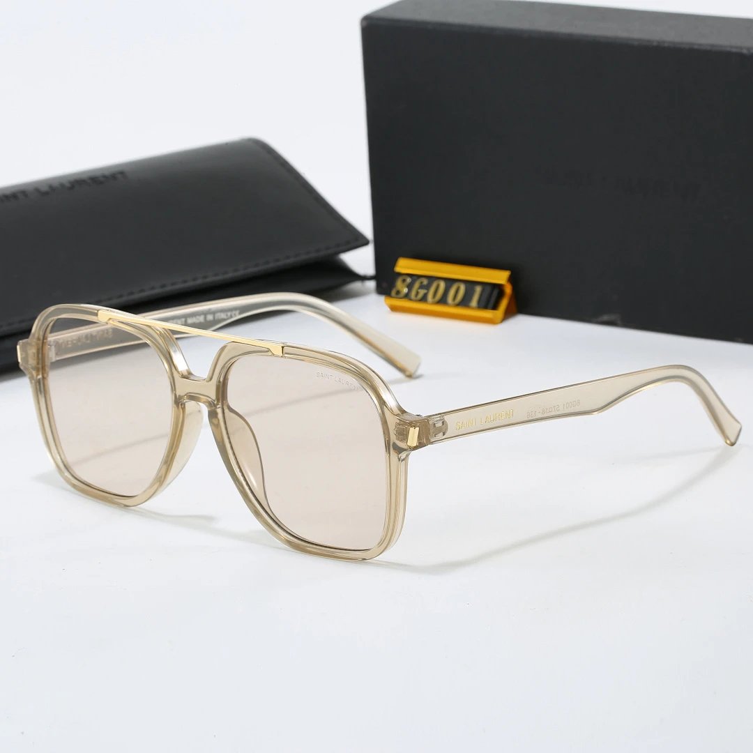 Saint Laurent Black Tinted Lens Square Sunglasses, Polished Frame Style 16